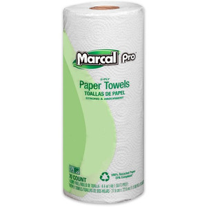 Marcal Pro 100% Recycled Paper Towels - 2 Ply - 70 Sheets/Roll - White - Paper Product Image 