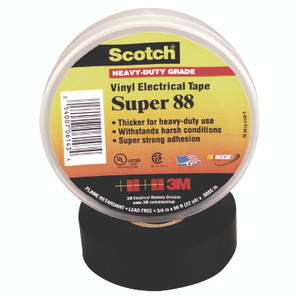 3M Scotch 88 Super Vinyl Electrical Tape, 0.75" x 66 ft, Black View Product Image