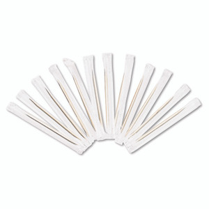 AmerCareRoyal Cello-Wrapped Round Wood Toothpicks, 2.5", Natural, 1,000/Box, 15 Boxes/Carton View Product Image