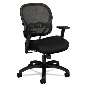 HON Wave Mesh Mid-Back Task Chair, Supports Up to 250 lb, 18" to 22.25" Seat Height, Black (BSXVL712MM10) View Product Image