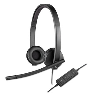 Logitech H570e Binaural Over The Head Wired Headset, Black Product Image 