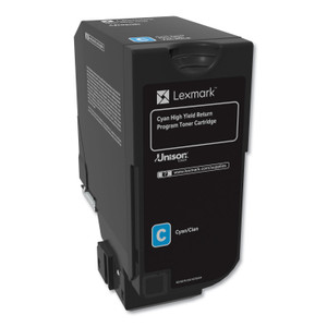 Lexmark 74C1HC0 Return Program Unison High-Yield Toner, 12,000 Page-Yield, Cyan View Product Image