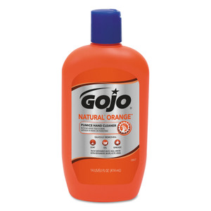 GOJO NATURAL ORANGE Pumice Hand Cleaner, Citrus, 14 oz Bottle, 12/Carton (GOJ095712CT) View Product Image