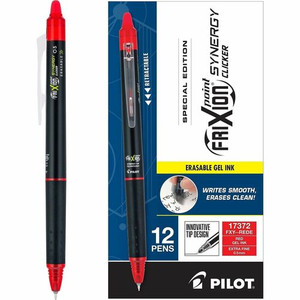FriXion Synergy Clicker Erasable Gel Pen - Extra Fine Pen Point - Retractable - Erasable - Red Ink - Gel-based Product Image 