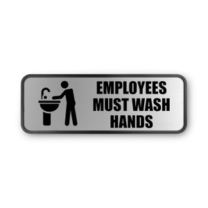 COSCO Employee Wash Hands Sign - Print/Message "Employees Must Wash Hands" - (COS098205) View Product Image