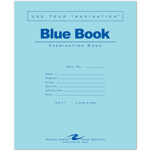 Roaring Spring Blue Examination Book - 4 Sheets - (ROA77510CS) View Product Image