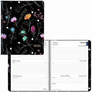 Rediform Watercolor Weekly/Monthly Planner - Julian Dates - Weekly, Monthly - 12 Month - January 2026 to December 2026 - 7:00 AM to 5:45 PM Product Image 
