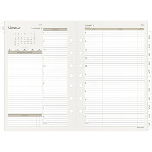 At-A-Glance Daily Monthly Planner Two Page Per Day Refill, Loose-Leaf, Desk Size - Daily, Monthly - (AAG481225A) View Product Image