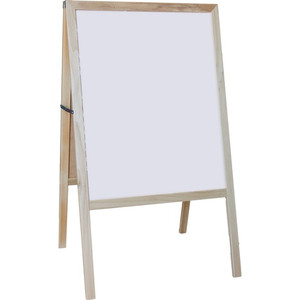 Flipside Dry-erase Board/Chalkboard Easel - Natural White/Black Surface - Hardwood Frame - Rectangle Product Image 