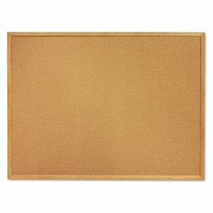 AbilityOne 7195012354161, SKILCRAFT Cork Board, 36" x 24", Tan Surface, Oak Finished Wood Frame Product Image 