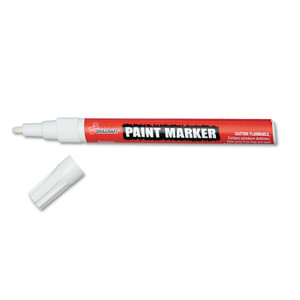 AbilityOne 7520012074159 SKILCRAFT Paint Marker, Fine Bullet Tip, White, Dozen (NSN2074159) Product Image 
