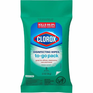 Clorox Bleach-Free Disinfecting WipesTo-Go Pack - Fresh Scent - Bleach-free, Disinfectant, Antibacterial, Disposable - White - 9 Pack - (CLO60133) Product Image 