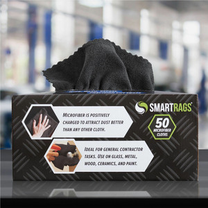 Monarch Smart Rags Microfiber Cloths - For Automotive, Office, Healthcare, Household, Garage, Breakroom, Hospital, Industry - (MONM950BLK) Product Image 