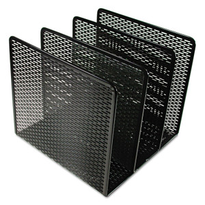 Artistic Urban Collection Punched Metal File Sorter, 3 Sections, Letter Size Files, 8" x 8" x 7.25", Black View Product Image