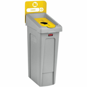 Rubbermaid Commercial Slim Jim Recycling Station 1-Stream Bottles/Cans, 23 Gal - 23 gal Capacity - For Commercial - Durable, Recyclable - 40.2" Height x 12" Width x 15.2" Depth - Resin Product Image 