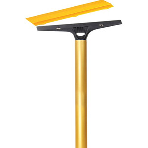 Ettore Heavy Duty Floor Scraper - 4" Carbon Steel Blade - 48" Anodized Aluminum Handle - 1" Height x 6" Width x 52" Length - Heavy Duty, Angled Head, Rubberized Grip - Gold Product Image 
