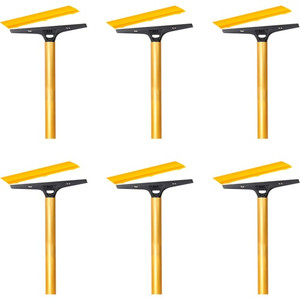 Ettore Heavy Duty Floor Scraper - 4" Carbon Steel Blade - 48" Anodized Aluminum Handle - Heavy Duty, Angled Head, Rubberized Grip - Gold Product Image 