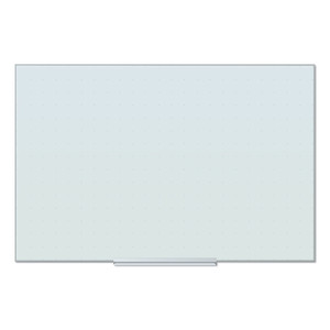 U Brands Floating Glass Ghost Grid Dry Erase Board, 35 x 23, White View Product Image