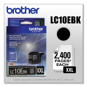 Brother LC10EBK INKvestment Super High-Yield Ink, 2,400 Page-Yield, Black (BRTLC10EBK) View Product Image