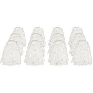 Genuine Joe Cut End Mophead - #24 - 4-ply, Cut Ends, Narrow Headband, Absorbent, Mildew Resistant - Rayon - Natural - 1.25 lb Product Image 