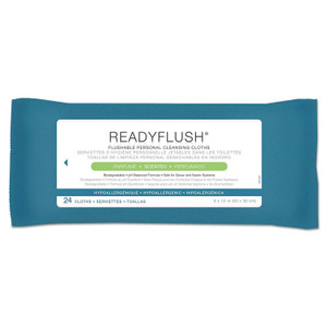 Medline ReadyFlush Biodegradable Flushable Wipes, 1-Ply, 8 x 12, White, 24/Pack (MIIMSC263810) View Product Image