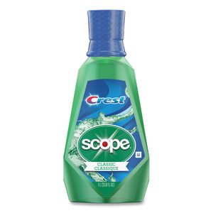 Crest + Scope Mouth Rinse, Classic Mint, 1 L Bottle, 6/Carton (PGC95662) View Product Image
