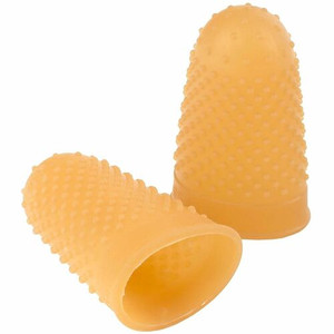 ACCO Rubber Finger Tips - #12 with 0.69" Diameter - Medium/Large Size - Rubber - Amber Product Image 