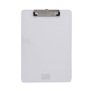 Universal Plastic Clipboard with Low Profile Clip, 0.5" Clip Capacity, Holds 8.5 x 11 Sheets, Clear (UNV40310) View Product Image