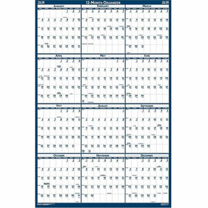 House of Doolittle Write-on Laminated Wall Planner - Professional - Julian Dates - Yearly - 12 Month - January 2026 to December 2026 - (HOD3960) Product Image 