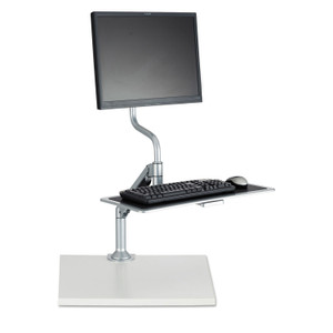 Safco Desktop Sit/Stand Workstations, Single Monitor, Silver (SAF2130SL) Product Image 