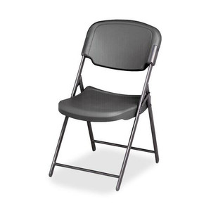Iceberg Rough 'N Ready Folding Chair - Charcoal Seat Color - Polyethylene Seat Material - Steel Frame Material - Charcoal Product Image 