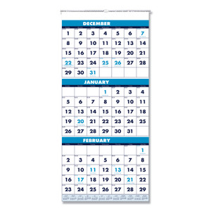 House of Doolittle Three-month Vertical Wall Calendar - Monthly - (HOD3640) View Product Image