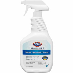 Clorox Healthcare Bleach Germicidal Cleaner Spray - For Multipurpose - Ready-To-Use - 32 fl oz (1 quart) - Recommended For: Germs Remover, Virus Remover - White, Clear Bottle - (CLO68970) Product Image 