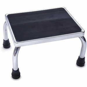 Medline Non-Slip Chrome Footstool - 350 lb Load Capacity - 16" Length x 12" Width x 8.3" Height - Steel Product Image 