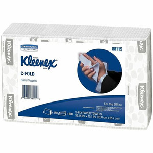 Kleenex C-Fold Hand Towels - 1 Ply - C-fold - 10.10" Width x 13.25" Length - White - 150/Bag - (KCC88115) Product Image 