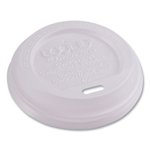 Eco-Products EcoLid Renewable/Compostable Hot Cup Lids, Fits 8 oz Hot Cups, Plastic, White, 50/Packs, 16 Packs/Carton View Product Image
