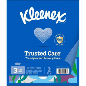 Kleenex trusted care Tissues - 2 Ply - 8.40" Width x 8.50" Length - White - 160/Box - (KCC54303) Product Image 
