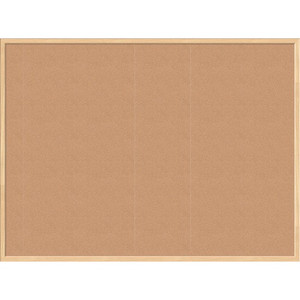 U Brands Cork Bulletin Board - 36" Board Height x 48" Board Width - Natural Cork Surface - Self-healing, Durable, Mounting System, Tackable - Birch Wood Frame Product Image 