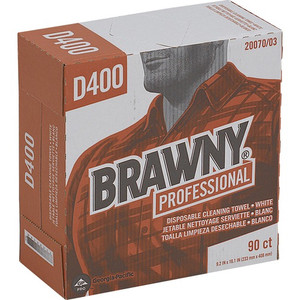 Brawny Professional D400 Disposable Cleaning Towels - 16.10" Width x 9.20" Length - White Product Image 