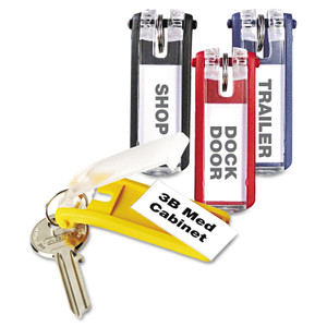 Durable Key Tags for Locking Key Cabinets, Plastic, 1.13 x 2.75, Assorted, 24/Pack (DBL194900) View Product Image