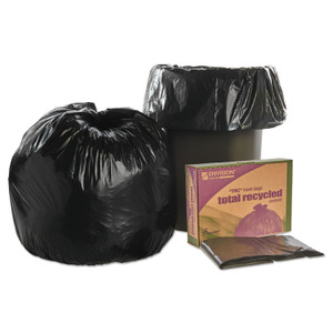 AbilityOne 8105013862290, SKILCRAFT Recycled Content Trash Can Liners, 30 gal, 1.3 mil, 30" x 39", Black/Brown, 100/Carton (NSN3862290) View Product Image