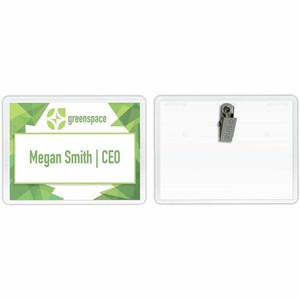 C-Line Laser/Inkjet Clip Style Badge Holder Kits - 2.3" Height x 3.5" Width - Vinyl - Clear Product Image 