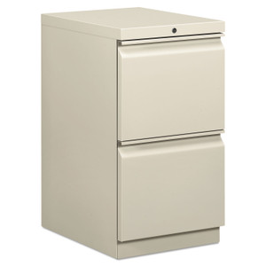 HON Brigade Mobile Pedestal, Left or Right, 2 Letter-Size File Drawers, Light Gray, 15" x 19.88" x 28" View Product Image