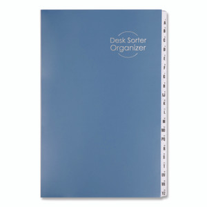 Smead Deluxe Expandable Indexed Desk File/Sorter, Reinforced Tabs, 20 Dividers, Alpha/Numeric Index, Legal Size, Dark Blue Cover View Product Image