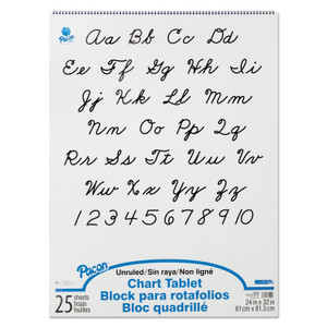 Pacon Chart Tablets, Unruled, 24 x 32, White, 25 Sheets (PAC74510) View Product Image