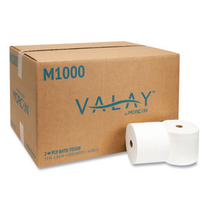 Morcon Tissue Small Core Bath Tissue, Septic Safe, 2-Ply, White, 1,000 Sheets/Roll, 36 Rolls/Carton View Product Image