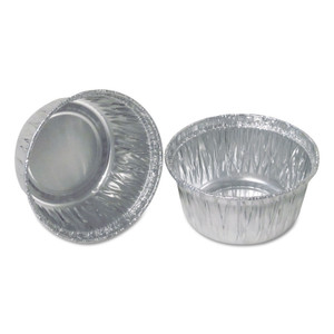 Durable Packaging Aluminum Round Containers, 4 oz, 3" Diameter x 1.56"h, Silver, 1,000/Carton (DPK140030) View Product Image