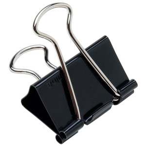 AbilityOne NSN2236807 SKILCRAFT Binder Clip, Medium, Black/Silver, Dozen (NSN2236807) View Product Image