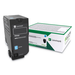 Lexmark 74C0HCG High-Yield Toner, 12,000 Page-Yield, Cyan View Product Image