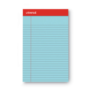 Universal Colored Perforated Ruled Writing Pads, Narrow Rule, 50 Blue 5 x 8 Sheets, Dozen (UNV35850) View Product Image